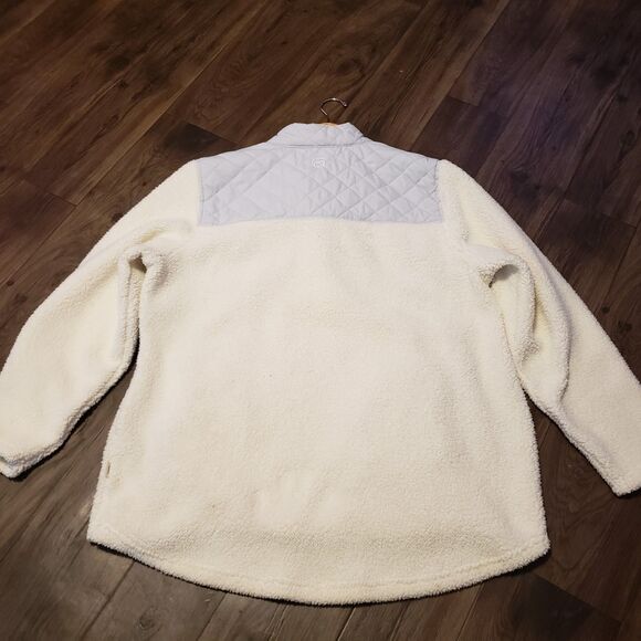 Magellan Outdoors Gray/ Off White Pullover Sherpa Women's Shirt Jacket Sz XXL - Picture 2 of 7